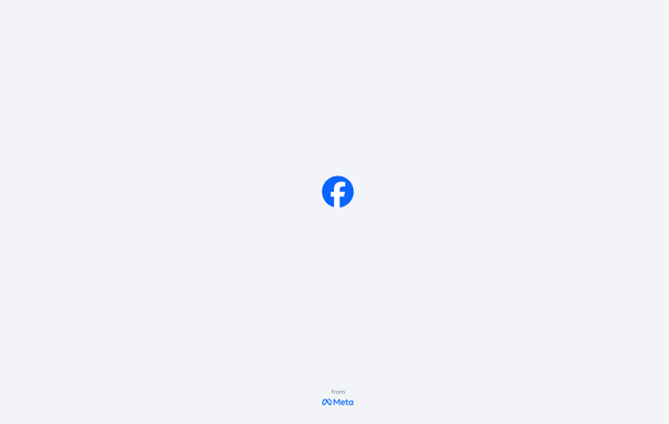 A lone Facebook icon on a blank page.