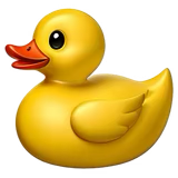 An Apple Genmoji rendering of a yellow rubber duck