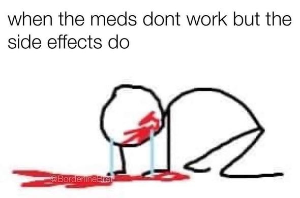 When the meds don't work but the dude effects do [pic of guy bleeding and leaking from his face while he is on his hands and knees]