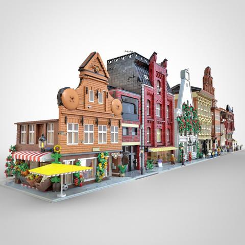 Custom LEGO model of buildings in Lüneburg, Germany, by Benjamin Albrecht from albrick.de