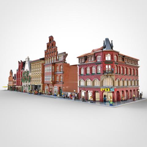 Custom LEGO model of buildings in Lüneburg, Germany, by Benjamin Albrecht from albrick.de