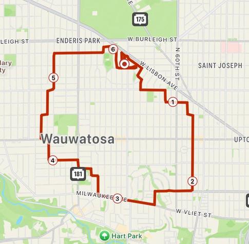 Map of a bike ride.