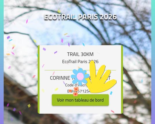 Capture d'écran d'une inscription a l'ecotrail 2026