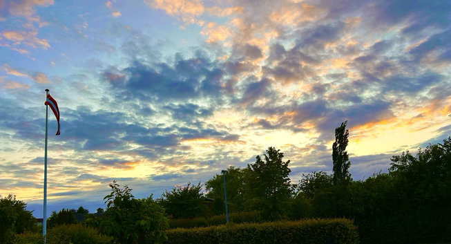 Danish evening sky at 10pm on the longest day of the year