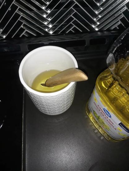 Quench in canola oil.