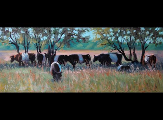 Ritme in de schaduw, 2025, 20x50cm, olieverf op paneel

#lakenvelder #koe #koeien #lakenvelderkoe #vee #schilderij #schilderkunst #koeienschilderij #art #painting #oilpainting #kunst #olieverf #artist #janneskoetsier #allaprimapainting #realism #figurative #fineart
