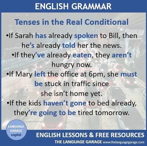 Grammar note on the English real conditional, image of traffic