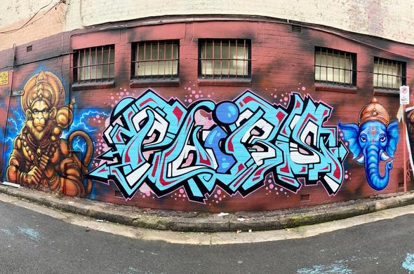 Graffiti piece by Phibs 