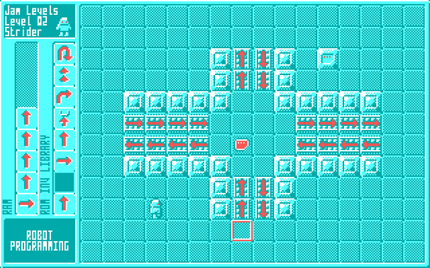 Instructing Strider, and using the cursor to predict where the robot will end up after these five actions.
