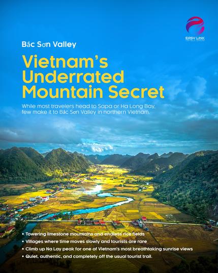 Forget the crowds — Bắc Sơn Valley gives you the views without the noise.

Tucked in northern Vietnam, this peaceful valley offers epic landscapes, simple village life, and some of the best mountain sunrises you’ll ever see.

Book Now: +971 56 993 9525 (Call/WhatsApp)
Contact us if you want Vietnam beyond the usual tourist photos!

#EasyLinkTourism #HiddenVietnam #BacSonValley #VietnamUnderrated #AuthenticVietnam #SecretSpots #UndiscoveredAsia #NatureEscape