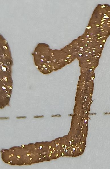 Macro lens shot of a letter 'Y' from author's name.