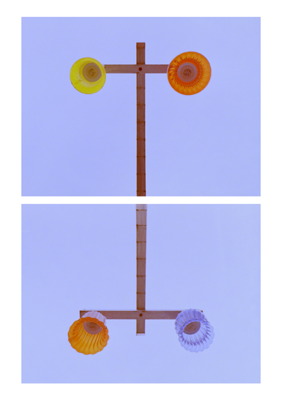 A small collage of two abstract photographs