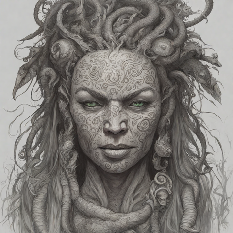 swamp shawoman, AI generated