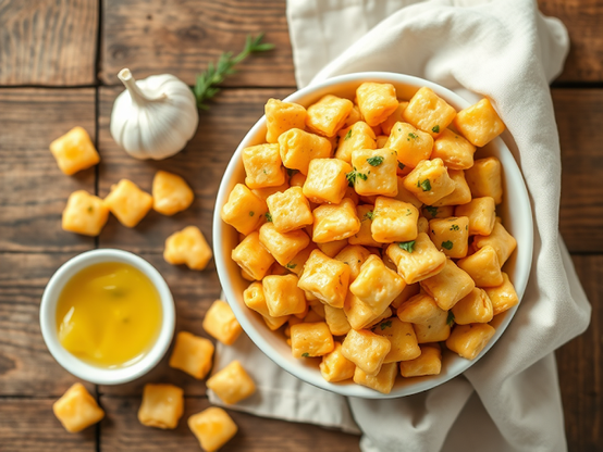Turn snack time into something special with this Garlic Bread Ritz Bits recipe! Buttery mini crackers are tossed in a savory garlic-herb seasoning and baked until crisp and golden. This quick and easy snack is perfect for parties, movie nights, road trips, or lunchbox treats. Irresistibly crunchy, full of flavor, and made in minutes with pantry staples—your new favorite addictive bite!