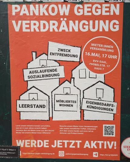 Pankow gegen Verdrängung Mieter:innenversammlung

2025

#b1605 #pankowgegenverdrängung #berlinposter #mieterinnenschutz #politicalposter