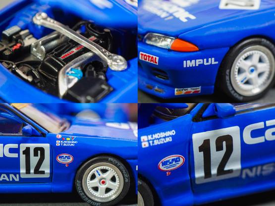 Some close-up shots of Nissan Skyline GT-R R32, JTC 1990 on Calsonic livery in 1:64 scale with 1:64 figure on AREA 164