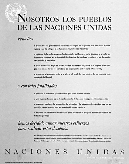 Preámbulo de la Carta de la ONU.

Hace 80 años, 50 naciones se reunieron en San Fco, EE. UU., para crear 1 organización por la paz, la prosperidad y los der humanos.  Los ideales de la Carta siguen siendo tan relevantes como siempre.