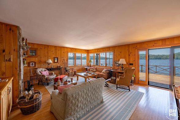 NEW LISTING!
LAKEFRONT COMPOUND ON UPPER SARANAC LAKE
Main House Living Room