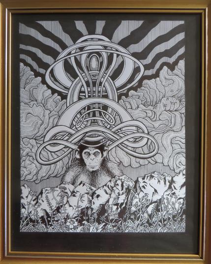 drawing of monkey by Anders L.Hoberg
