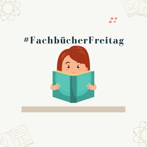 Person schaut in ein Buch, nur die Augen und Haare sind hinter dem Buch zu erkennen, Grafik im Comic-Stil