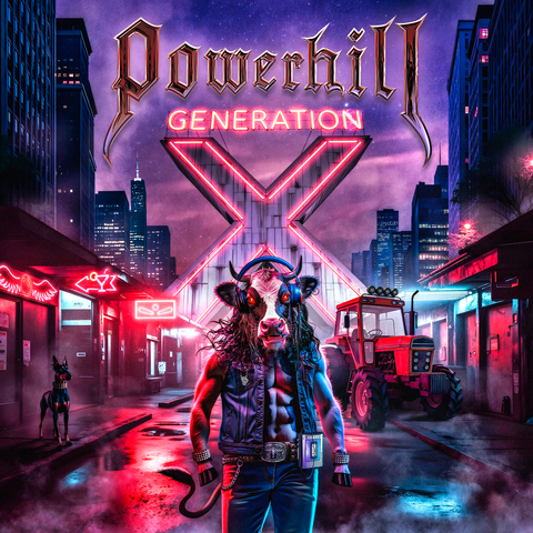 POWERHILL and their headbanging iconic cow mascot Clotilde unleash the wildest mixtape for the loudest ‘Farm Metal’ party of the year with “Generation X”!

Today’s the day: the stage is set for Clotilde and full throttle for “Generation X”, the debut album from the quirkiest Rock band in the Swiss Alps! POWERHILL galloped at full speed through the Alpine prairie, led by the one and only Clotilde, already a true icon in her denim vest and striking rocker pose. In recent weeks, the Swiss Hard Rockers have kicked off the loudest ‘Farm Metal’ party of the year with three striking singles from their mixtape, the rebellious anthem “Powerhill”, the explosive title track “Generation X”, and the heartfelt power ballad “My Mood” and are creating quite a buzz with their unique ‘Farm Metal’, which is explosive, rousing, and full of humor and is stirring up the rural idyll. Therefore, the band’s visually stunning single artworks and creative videos have effectively captured the essence of their ‘Farm Metal’ spirit. Together with their iconic cow mascot, they deliver the full package, powered by barnyard energy, ’80s nostalgia, and a hefty dose of hooks and are now cranking up the volume to eleven with their brand-new album “Generation X”, released via Dr. Music Records.

Get POWERHILL’s CD, stream the album “Generation X” on your favorite platform, and let’s crank it up – time to headbang ‘til the barn shakes: www.dr-music-promotion.de/?p=27063/#stores
