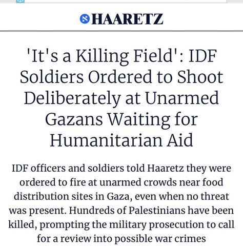 IDF soldiers ordered to shoot unarmed civilians.