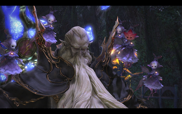 Screenshot of FFXIV depicting Lord Ramuh initiating the trial of combat after mediations failed.