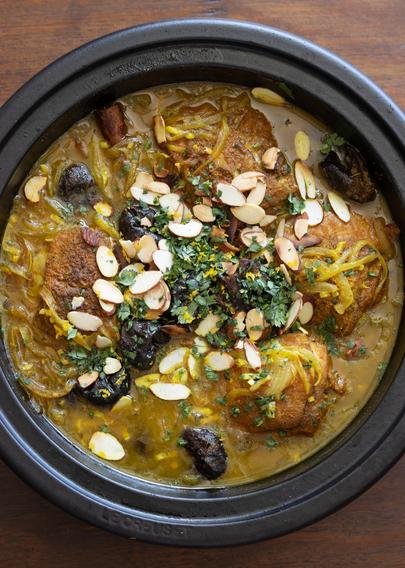 Moroccan style chicken with prunes