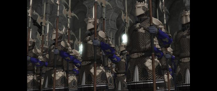 Screenshot of FFXIV, depicting unknown soldiers within a cutscene.