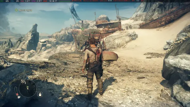 El videojuego de Mad Max ejecutado en Linux (Fedora Silverblue 42) con el Proton de CachyOS y de manera nativa sobre Wayland.
