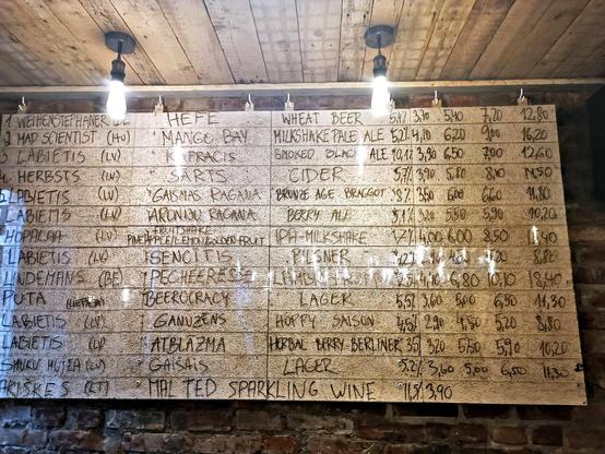 Large list of local craft beers
