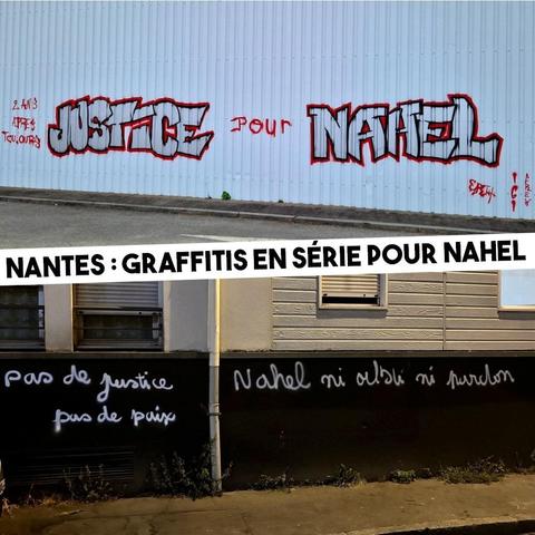 Des graffitis pour Nahel dans les rues de Nantes