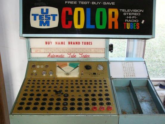 vacuum tube tester like you might've seen in a Radio Shack in the 1980s