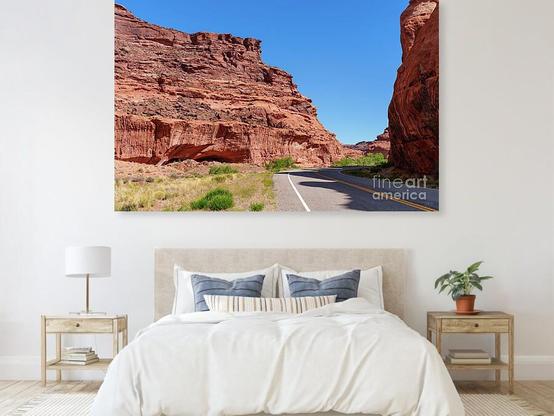 Highway 95 carves through and around a red rock mesa mountain, This is the beginning of Glen Canyon National Recreation Area in Lake Powell, Utah @fineartamerica https://5-jennifer-white.pixels.com/featured/mesa-along-utah-highway-95-jennifer-white.html
#buyintoart #photography #travel #wallart #artforsale