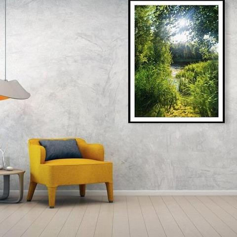 River seen through luxuriant vegetation 