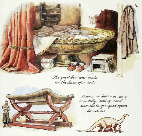 Random page from James Gurney's 1992 "Dinotopia"