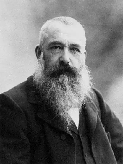 Black and white photo of Claude Monet.