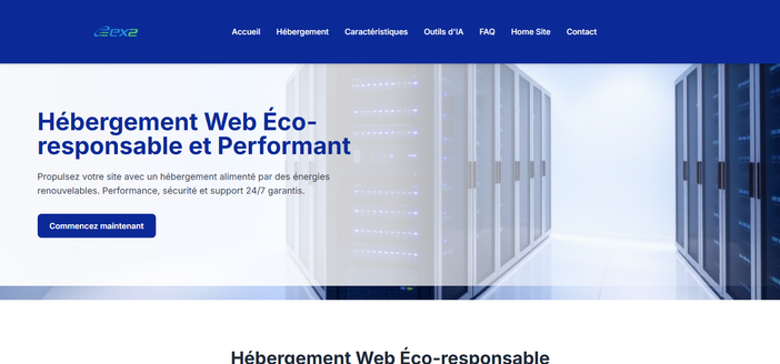 Salut ! Je viens de terminer une page simple sur l’hébergeur EX2
