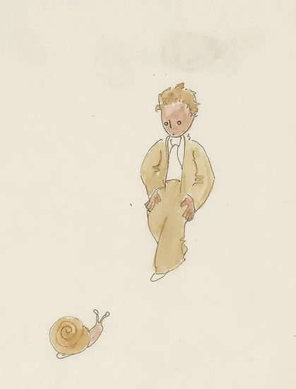 Watercolour drawing of the Little Prince