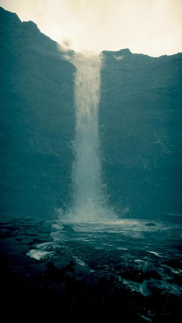 A waterfall in death stranding 2. Maybe a reward behind.
