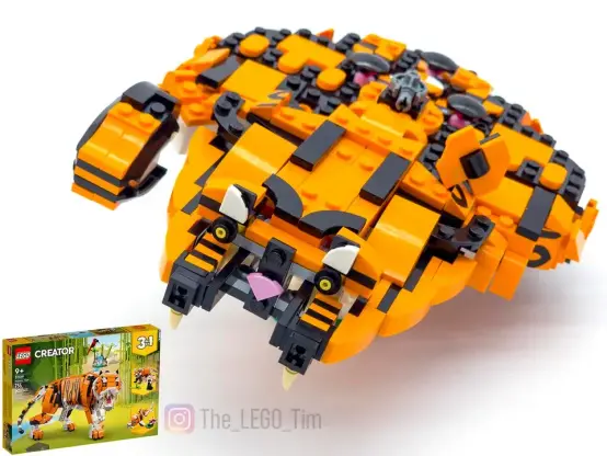 LEGO Millennium Falcon made out of set 31129, "Majestic Tiger" - front-side view