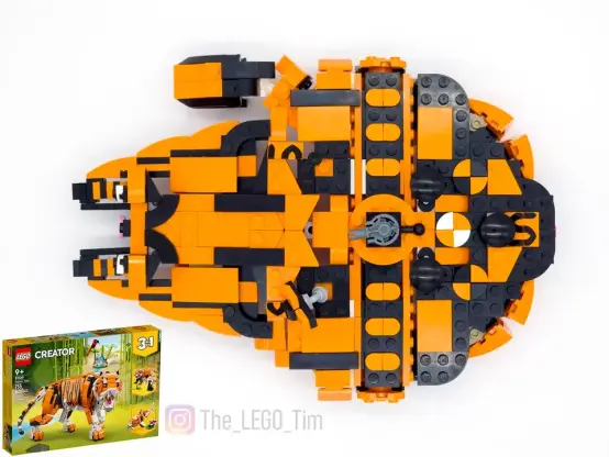 LEGO Millennium Falcon made out of set 31129, "Majestic Tiger" - top view
