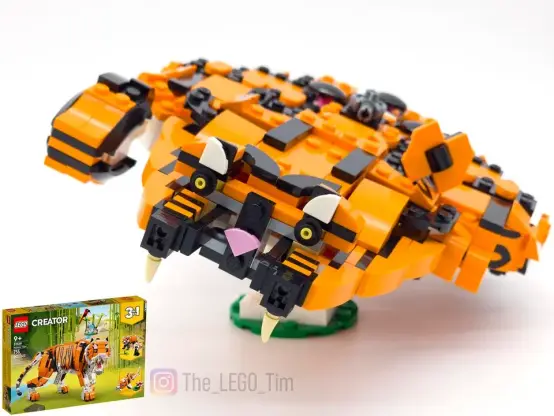 LEGO Millennium Falcon made out of set 31129, "Majestic Tiger" - front view