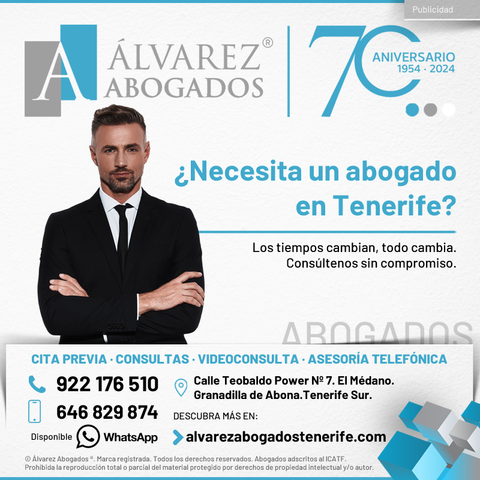 Abogados Especialistas. ¿Necesita un abogado en Tenerife? Los tiempos cambian, todo cambia. El asesoramiento jurídico personalizado y la defensa legal de calidad es una realidad con Alvarez Abogados Tenerife. Confíe en profesionales del derecho, confíe en Alvarez Abogados Tenerife.
https://alvarezabogadostenerife.com/areas-derecho/

#alvarezabogados #abogadostenerife #tenerife #abogados #tenerifelegal #legal #justicia #derechotenerife
