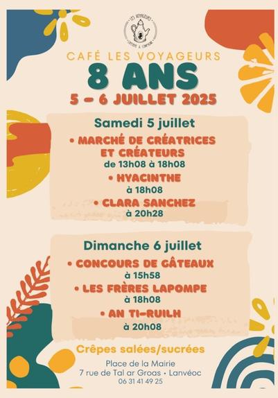 Programme du week-end au café des voyageurs 
Lanvéoc - Bretagne