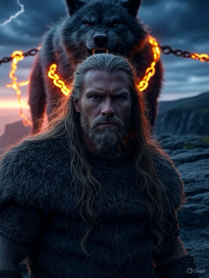Depiction of Tyr and Fenrir 