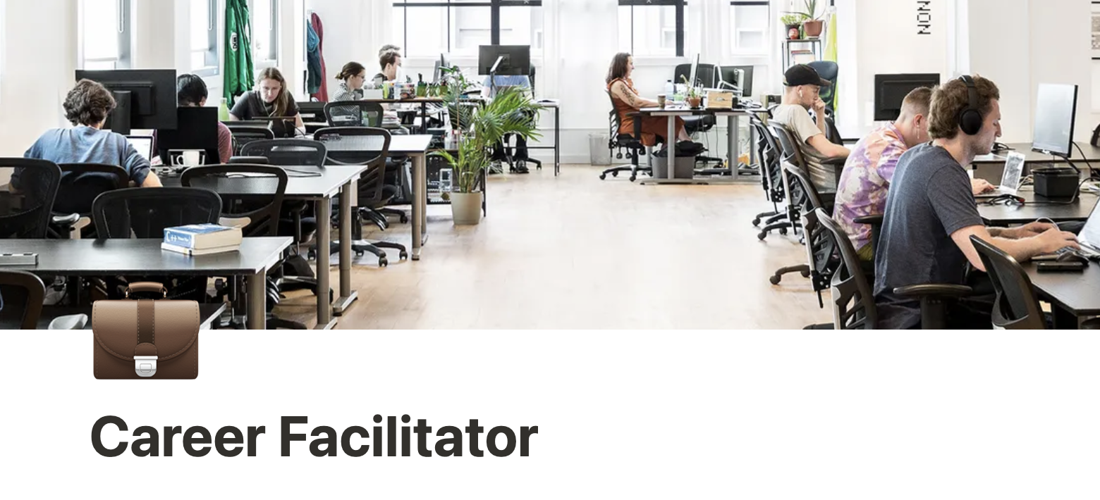Image of the RC office with the title 'Career Facilitator' beneath it.