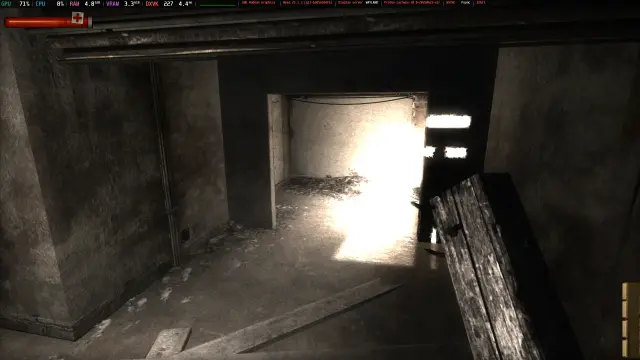 El videojuego Condemned: Criminal Origins ejecutado en Linux con el Proton de CachyOS y de forma nativa en Wayland.