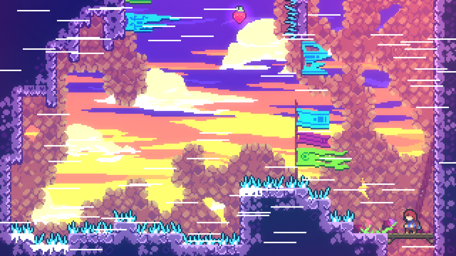 Videojuego Celeste ejecutado en Linux con el Proton de CachyOS.