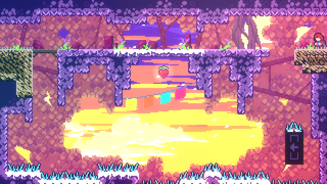 Videojuego Celeste ejecutado en Linux con el Proton de CachyOS.